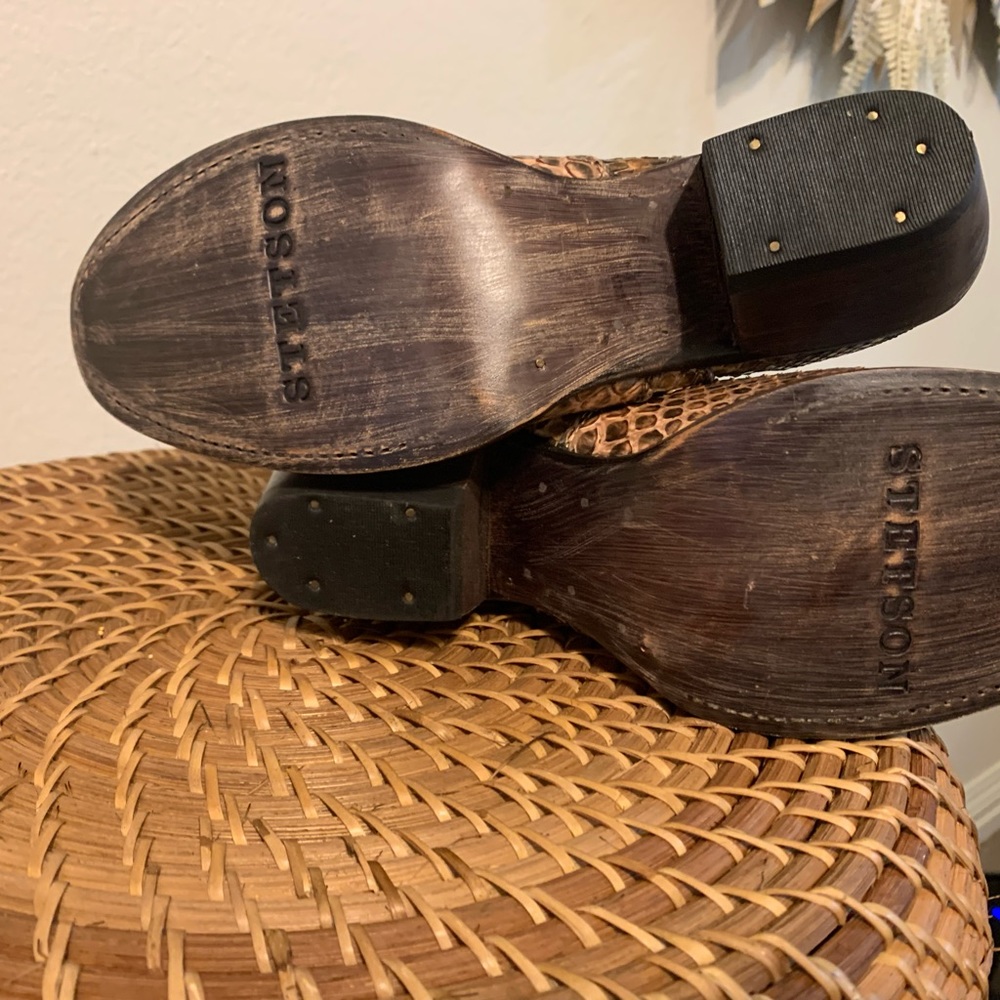 Stetson Brown Venice Python Cowboy bootie - Picture 5 of 7
